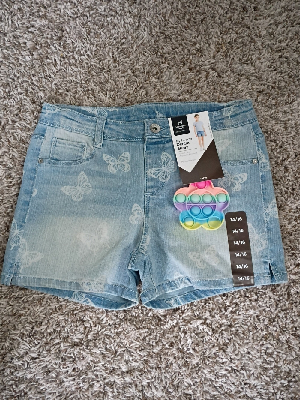 Girls Light-Blue Butterfly Denim Shorts by Cat & Jack